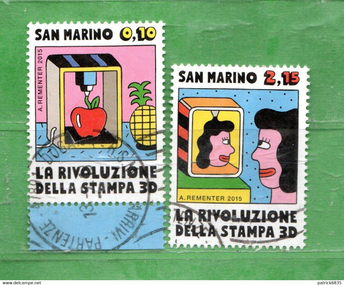 S.Marino ° 2015 - RIVOLUZIONE Della STAMPA In 3D.   Unif. 2472-2474. - Used Stamps