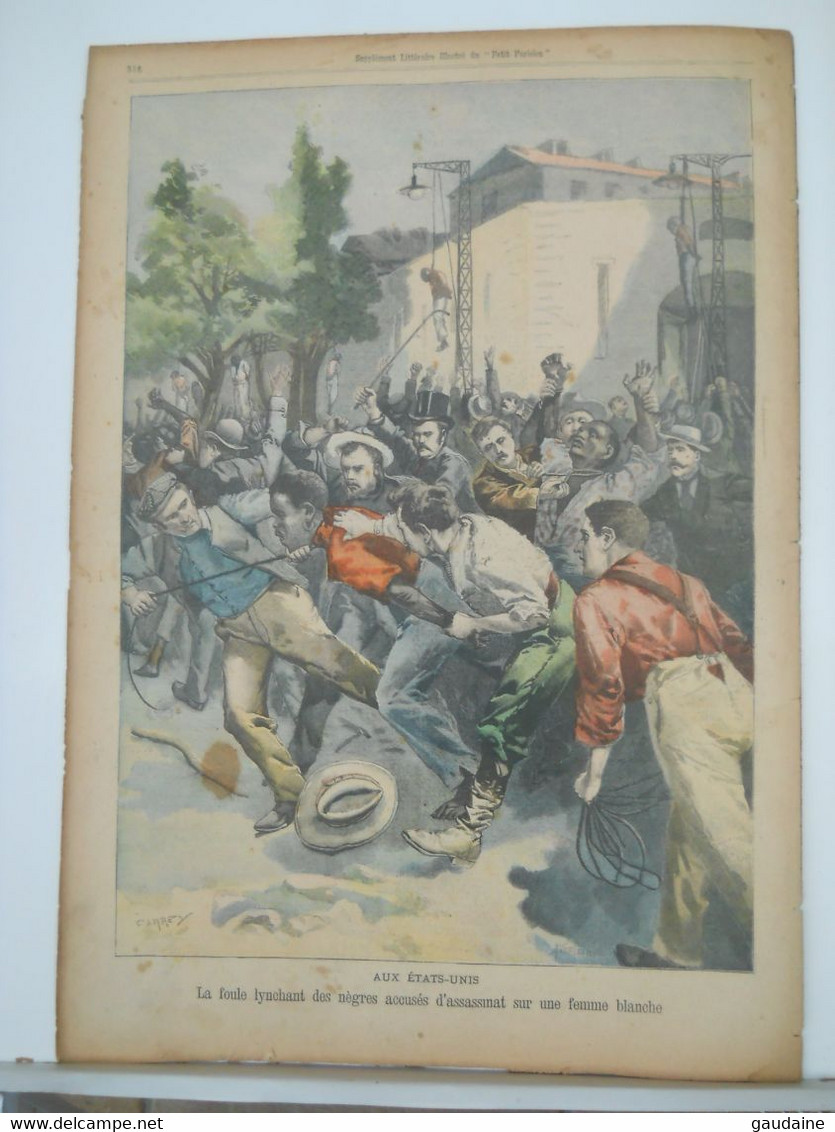 LE PETIT PARISIEN N°663 - 20 OCTOBRE 1901 – CRIME A DUVEYRIER EN ALGERIE – ETAT UNIS, NEGRES LYNCHES A SHELBYVILLE - Le Petit Parisien