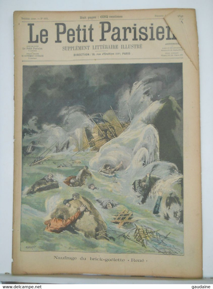 LE PETIT PARISIEN N°665 - 3 NOVEMBRE 1901 – NAUFRAGE DU BRICK-GOELETTE « René » - EXECUTION AU CAIRE, EGYPTE - Le Petit Parisien
