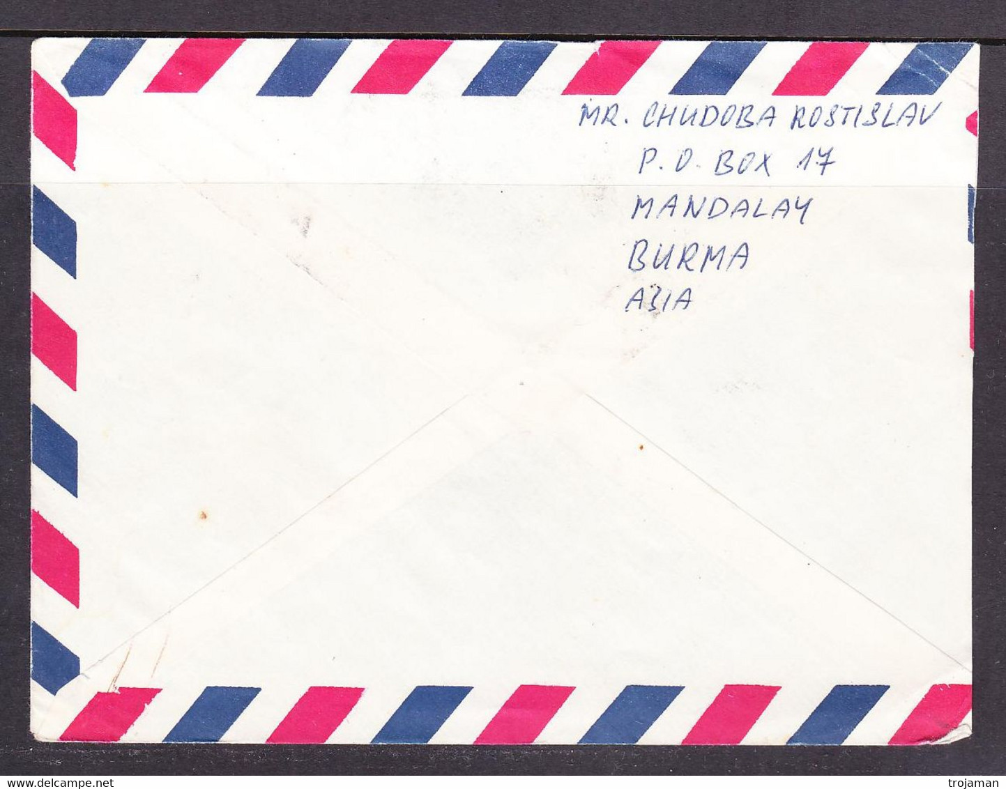 EX-PR-22-09 AVIA LETTER FROM BURMA TO CZECHOSLOVAKIA. - Myanmar (Birma 1948-...)