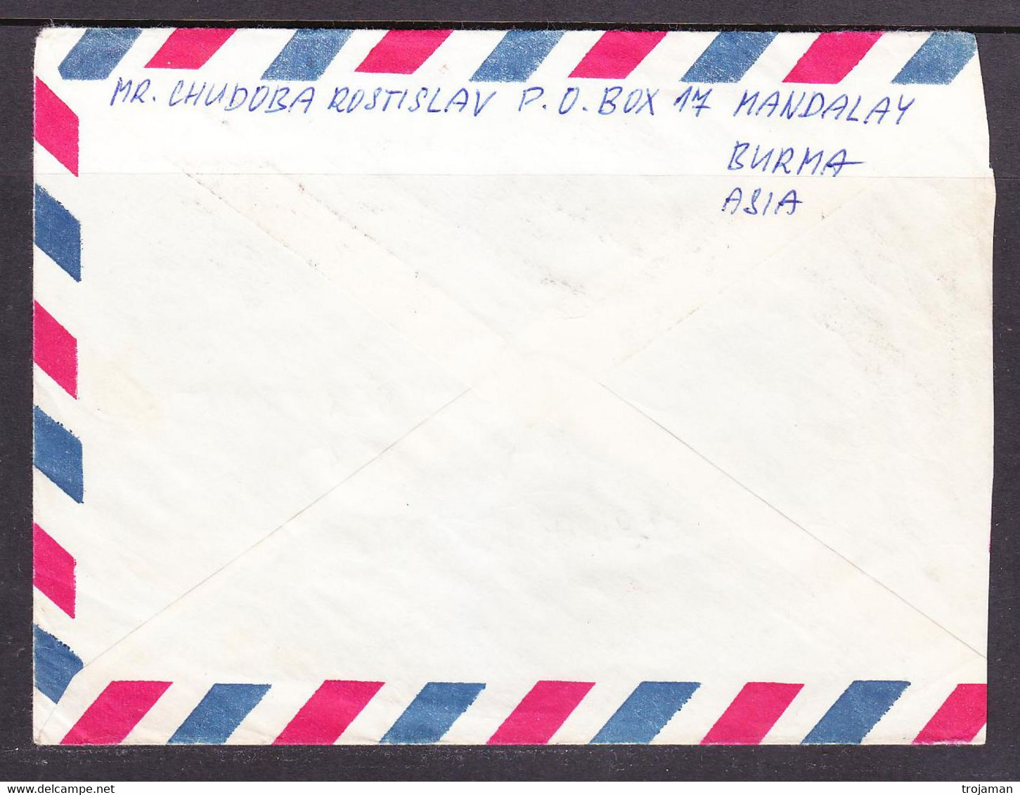 EX-PR-22-09 AVIA LETTER FROM BURMA TO CZECHOSLOVAKIA. - Myanmar (Burma 1948-...)