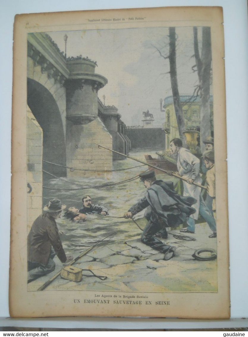 LE PETIT PARISIEN N°675 - 12 JANVIER 1902 – L’OBOLE DE L’ECOLIER, POUR LES BOERS – SAUVETAGE DE LA SEINE PAR LA BRIGADE - Le Petit Parisien