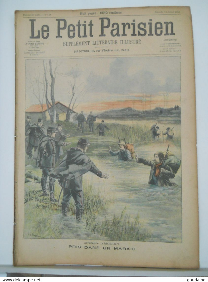 LE PETIT PARISIEN N°676 - 19 JANVIER 1902 – MALFAITEURS PRIS DANS UN MARAIS PRES DE BORDEAUX – DRAME SUR UN TRAMWAY - Le Petit Parisien