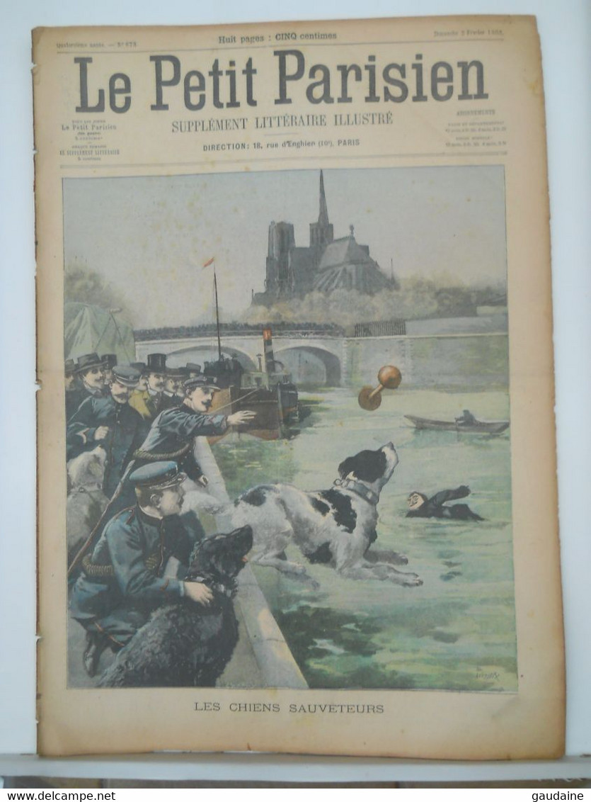 LE PETIT PARISIEN N°678 - 2 FEVRIER 1902 – POLICE, CHIENS SAUVETEURS A PARIS – MARIAGE A PLOUGASTEL EN BRETAGNE - Le Petit Parisien