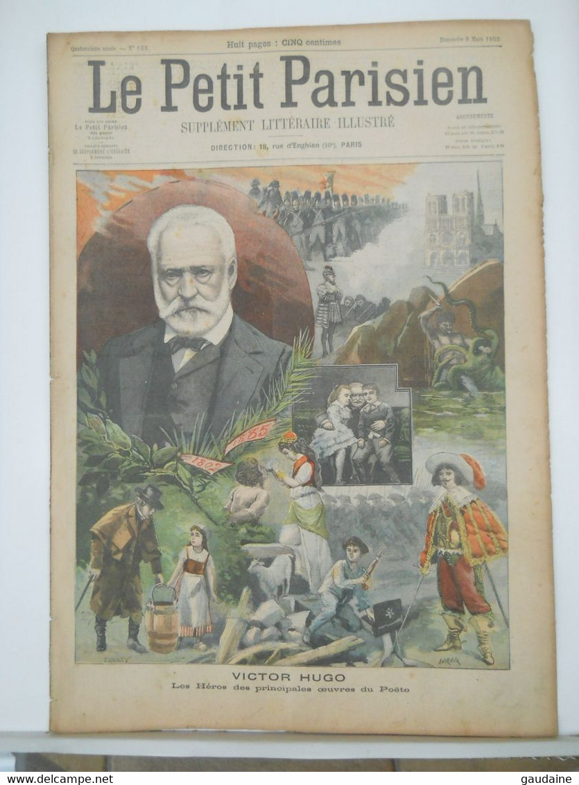 LE PETIT PARISIEN N°683 - 9 MARS 1902 – CENTENAIRE DE VICTOR HUGO – PLACE DES VOSGES - Le Petit Parisien