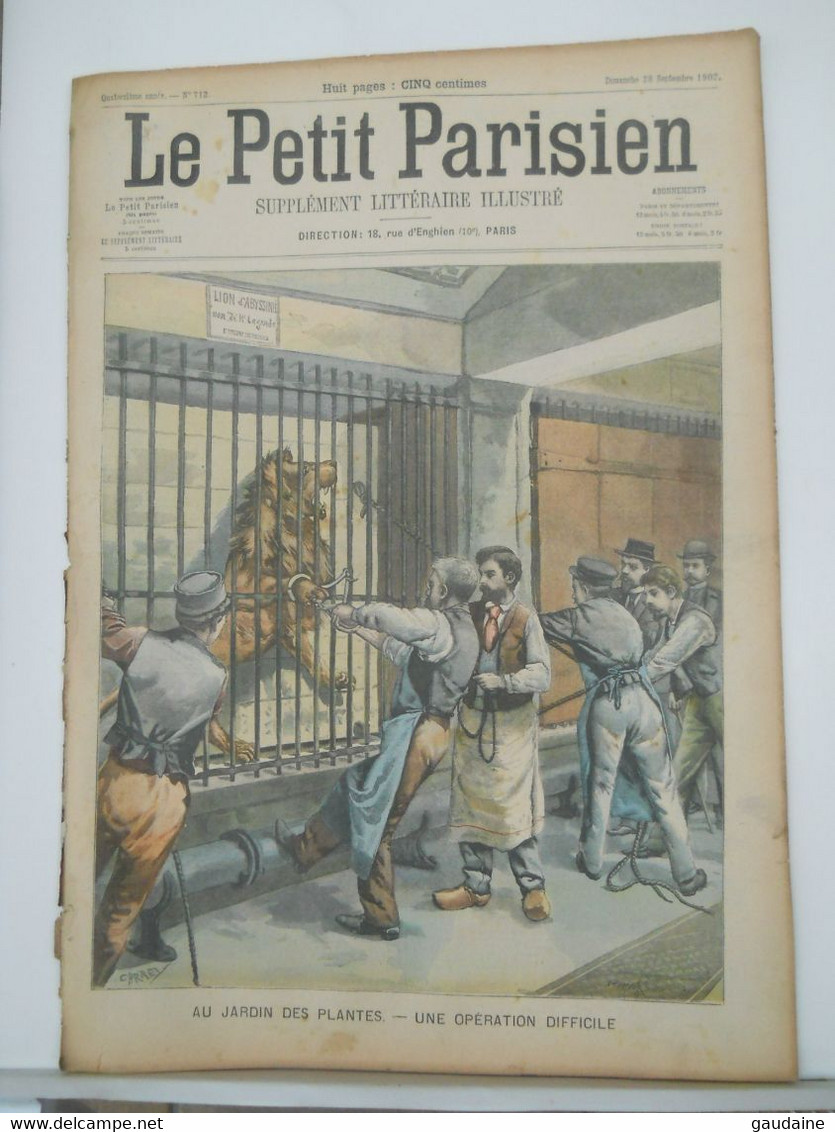 LE PETIT PARISIEN N°712 – 28 SEPTEMBRE 1902 - JARDIN DES PLANTES, LION - MILITAIRE VOSGES, LE SCHLITTE - Le Petit Parisien