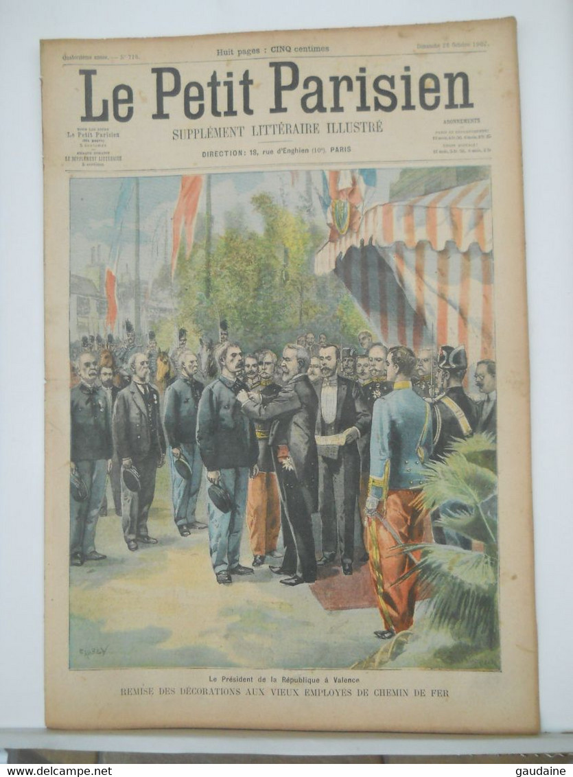 LE PETIT PARISIEN N°716 - 26 OCTOBRE 1902 – DECORATION CHEMIN DE FER – POSTE EN MER, PIGEONS VOYAGEURS - Le Petit Parisien