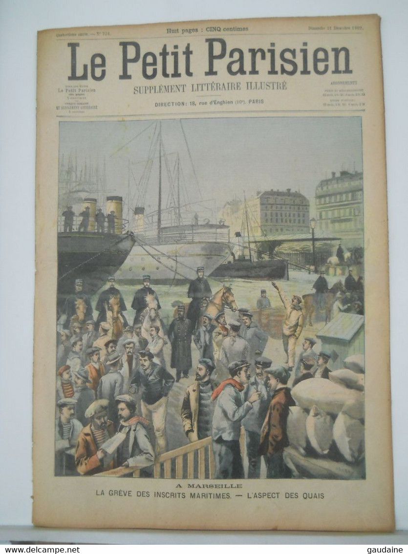 LE PETIT PARISIEN N°724 - 21 DECEMBRE 1902 - MARSEILLE, GREVE MARITIME - CANADA, PATINAGE A VOILE - Le Petit Parisien