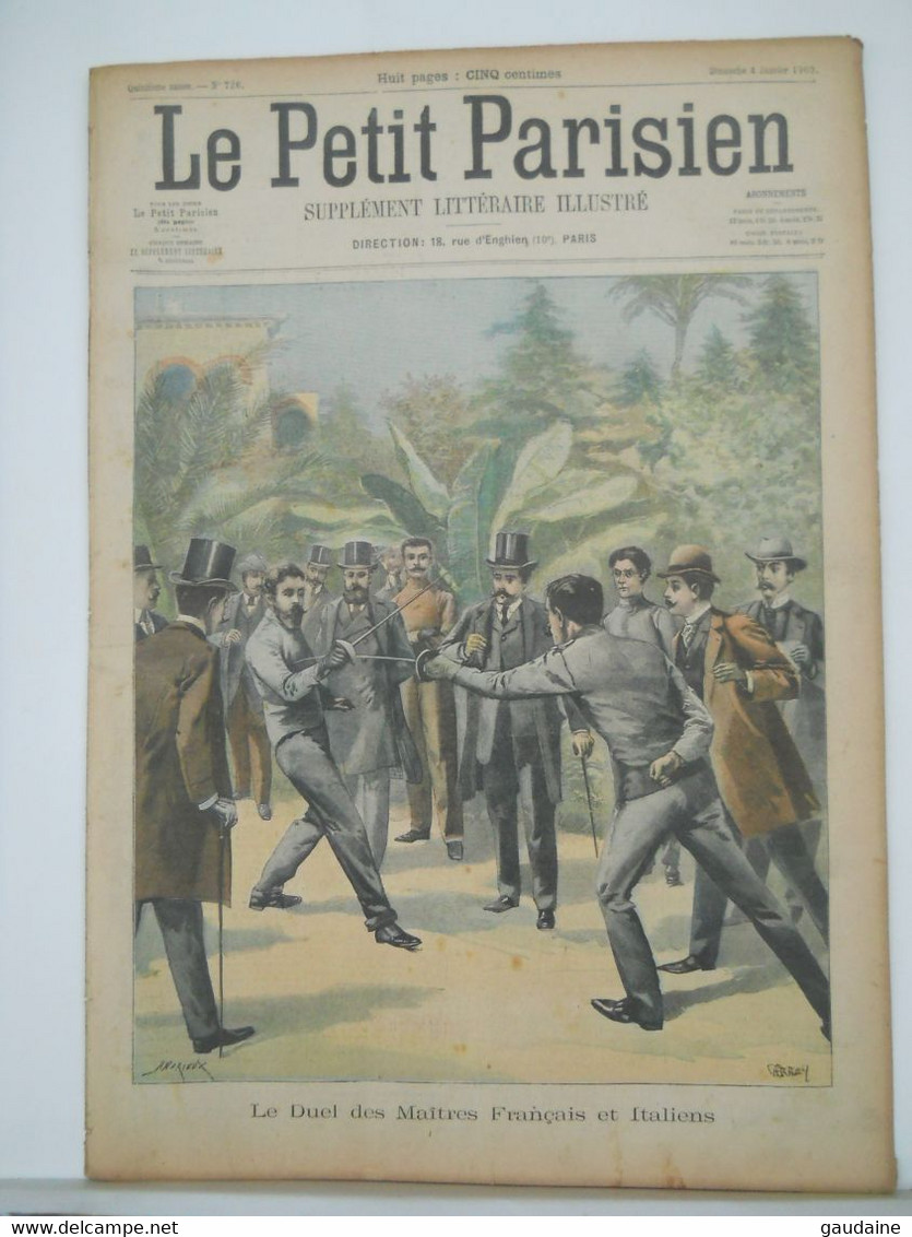 LE PETIT PARISIEN N°726 - 4 JANVIER 1903 - ESCRIME, DUEL FRANÇAIS ITALIENS - MADRID ESPAGNE,FAMILLE HUMBERT - Le Petit Parisien