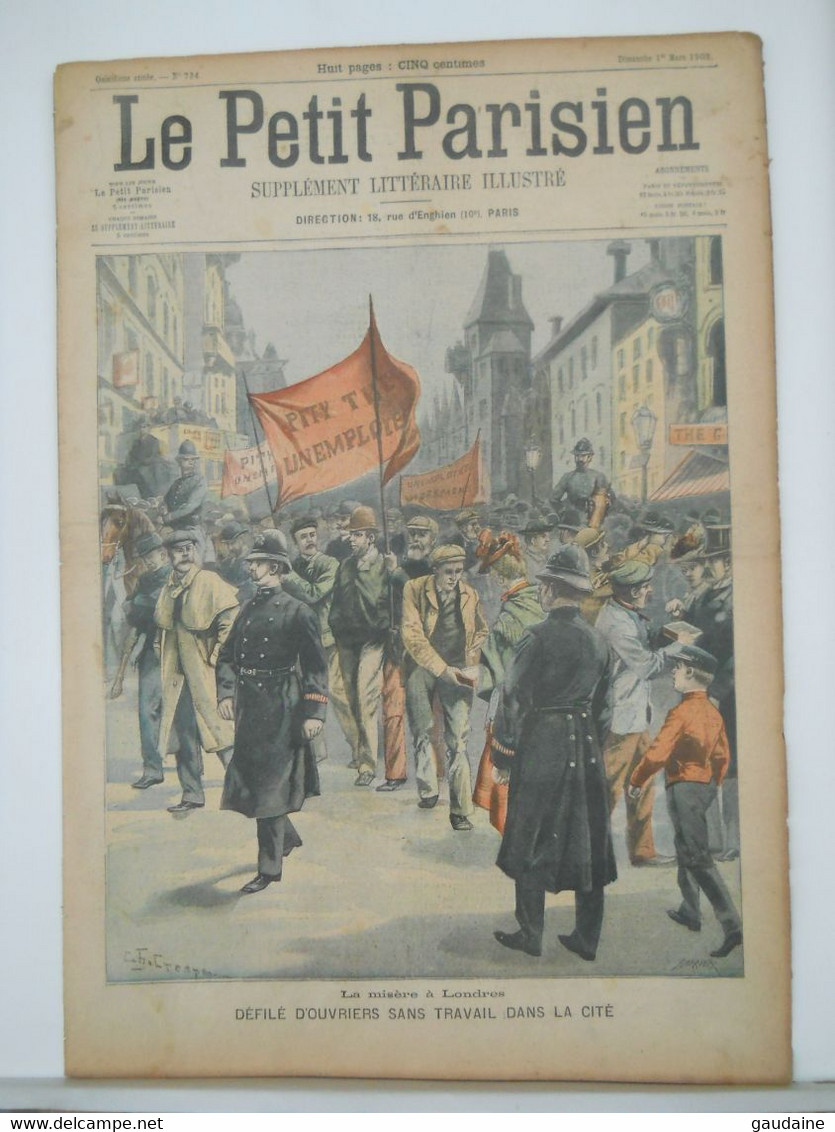 LE PETIT PARISIEN N°733 – 22 FEVRIER 1903 – LÉGION HONNEUR Mme CARLIER – LONDRES PENDAISON - Le Petit Parisien