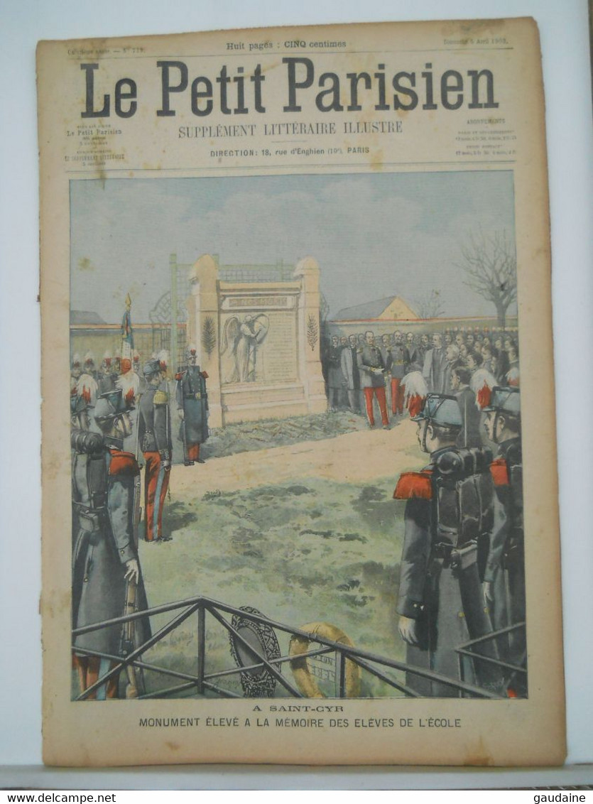 LE PETIT PARISIEN N°739 – 5 AVRIL 1903 - MILITAIRE SAINT-CYR – SUICIDE A SAINTE-MENEHOULD - Le Petit Parisien