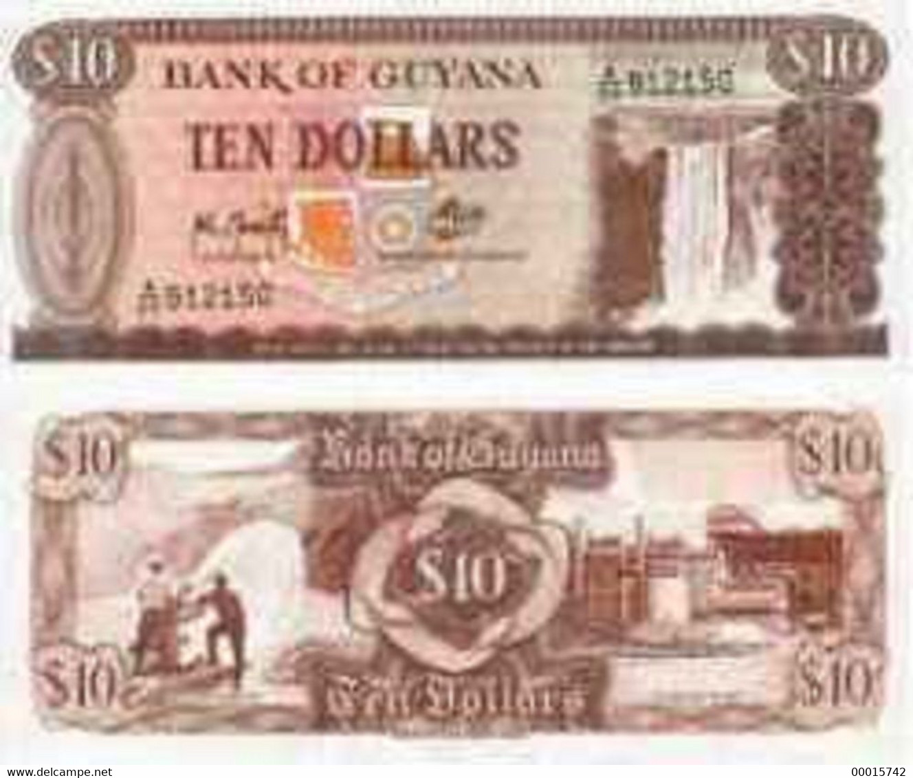 Guyana 10 Dollars (1966-92) P-23 UNC  D-1201 - Guyana