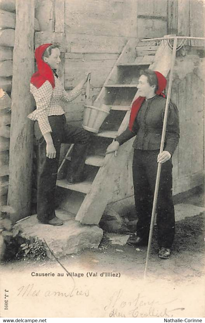 Causerie Au Village (Val D'Illiez) - Bas-Valais, Suisse - Série Jullien Frères - Femmes, Pantalons - Val-d'Illiez 