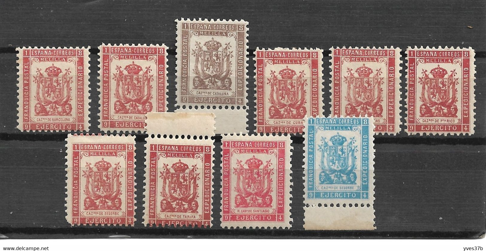 ESPAGNE - MELILLA 1894 - N°20/29 Série Complète - Neuf**  - 10 Val. - N°22, 27 & 28 BdF - SUP - - Militärpostmarken
