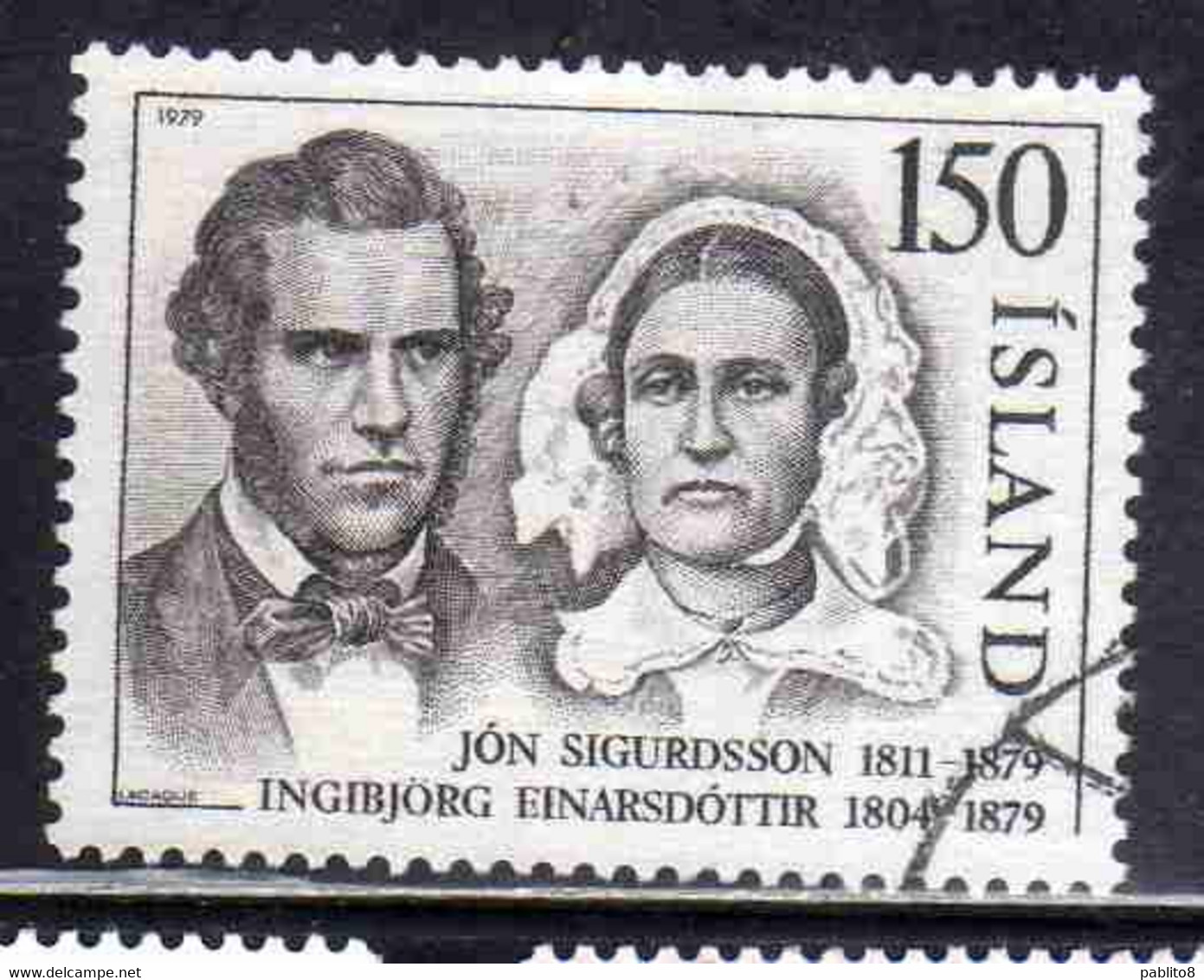 ISLANDA ICELAND ISLANDE ISLAND 1979 JON SIGURDSSON AND INGIBJORG EINARSDOTTIR 150k USED USATO OBLITERE' - Oblitérés