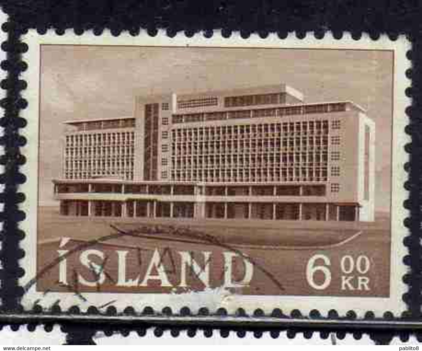 ISLANDA ICELAND ISLANDE ISLAND 1962 NEW BUILDINGS FARM BUREAU 6k USED USATO OBLITERE' - Used Stamps