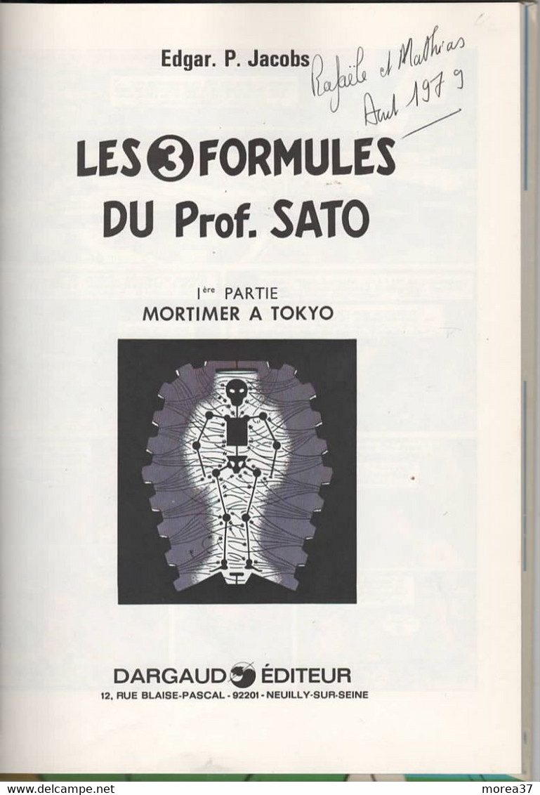 BLAKE Et MORTIMER  Les 3 Formules Du Prof SATO    EO  De E P JACOBS 1er Partie     DARGAUD - Blake Et Mortimer