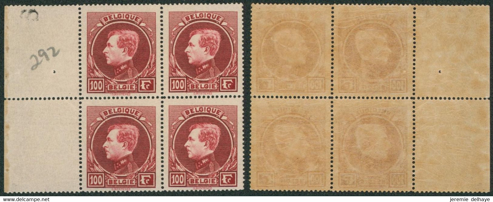 Grand Montenez - N°292** En Bloc De 4 + BDF (MNH) - 1929-1941 Grand Montenez