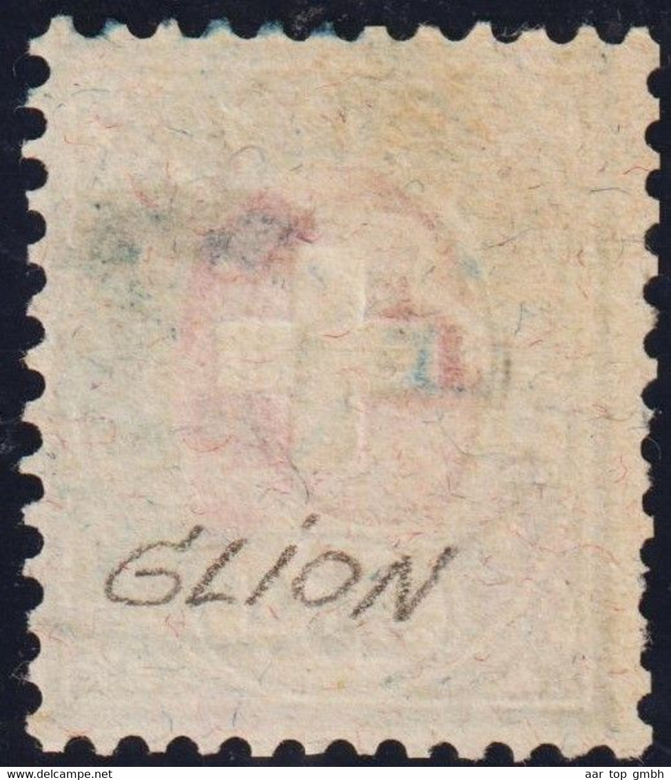 Heimat VD Glion Blau Telegraphenstempel Auf Telegraphen-Marke 25 Rp. Zu#15 Stumpfe Zähne - Télégraphe