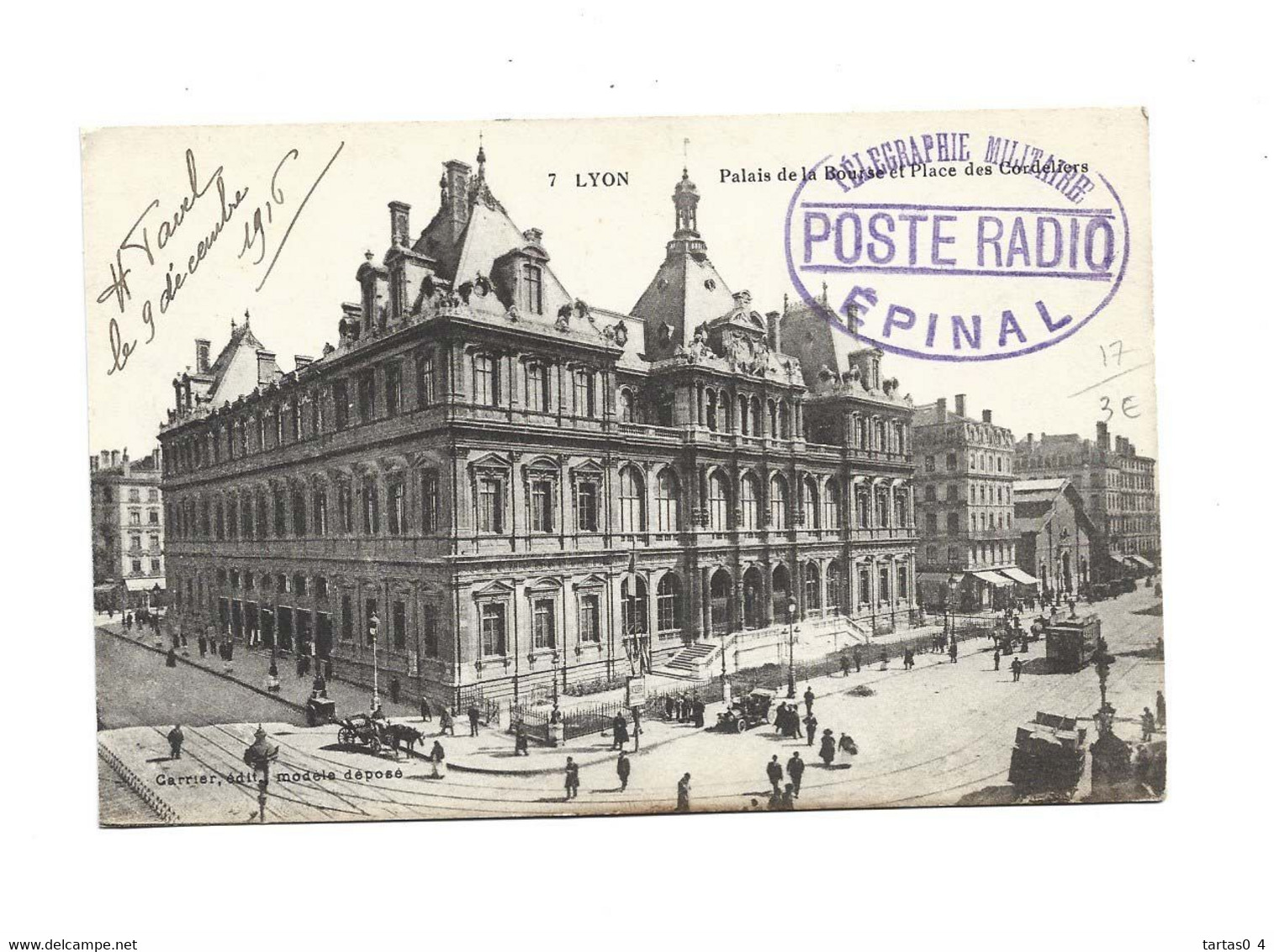 88 - EPINAL - CACHET Telegraphie Militaire Poste Radio Epinal Sur Cp Lyon Bon état - Epinal