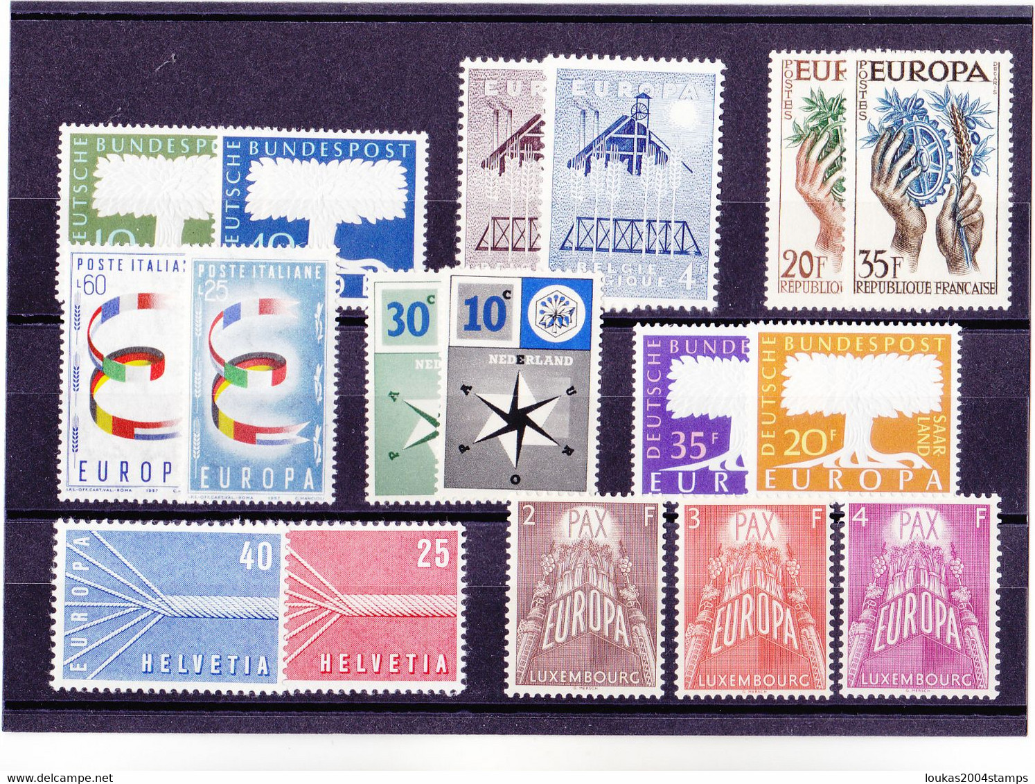 EUROPA  CEPT     1957        YEAR   SET      17  STAMPS        MNH - 1957