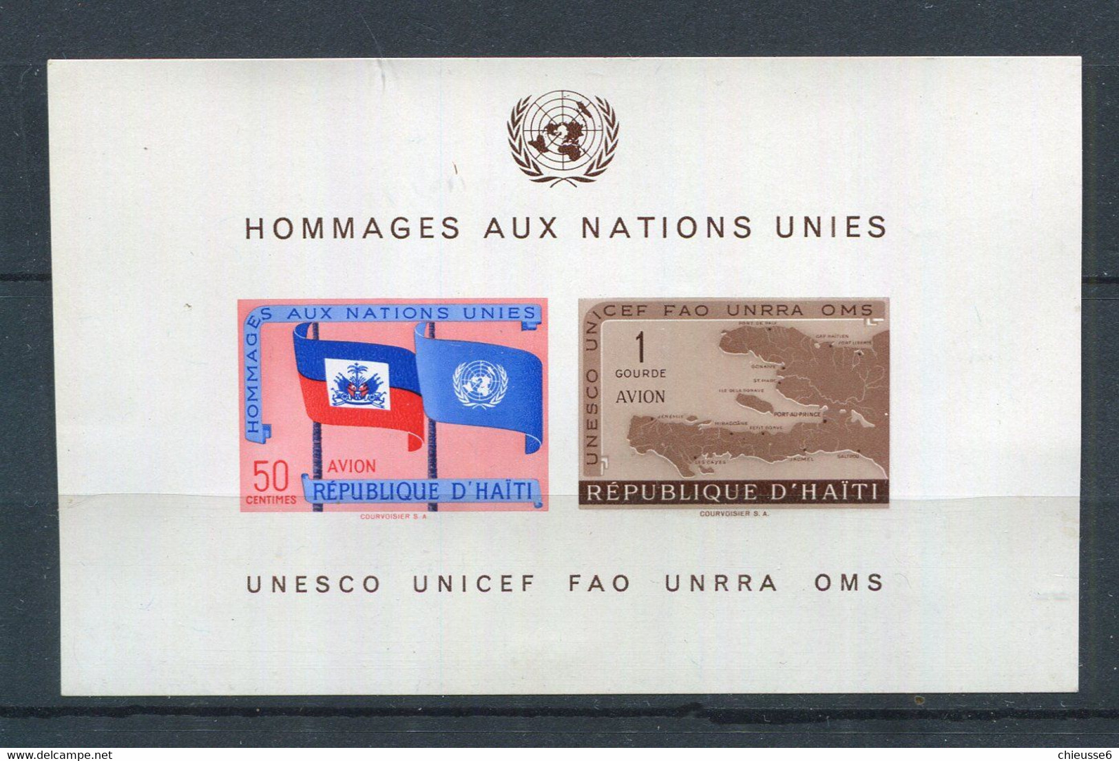 Haïti ** Bloc N° 10 - 'Hommage Aux Nations Unies - Hawai