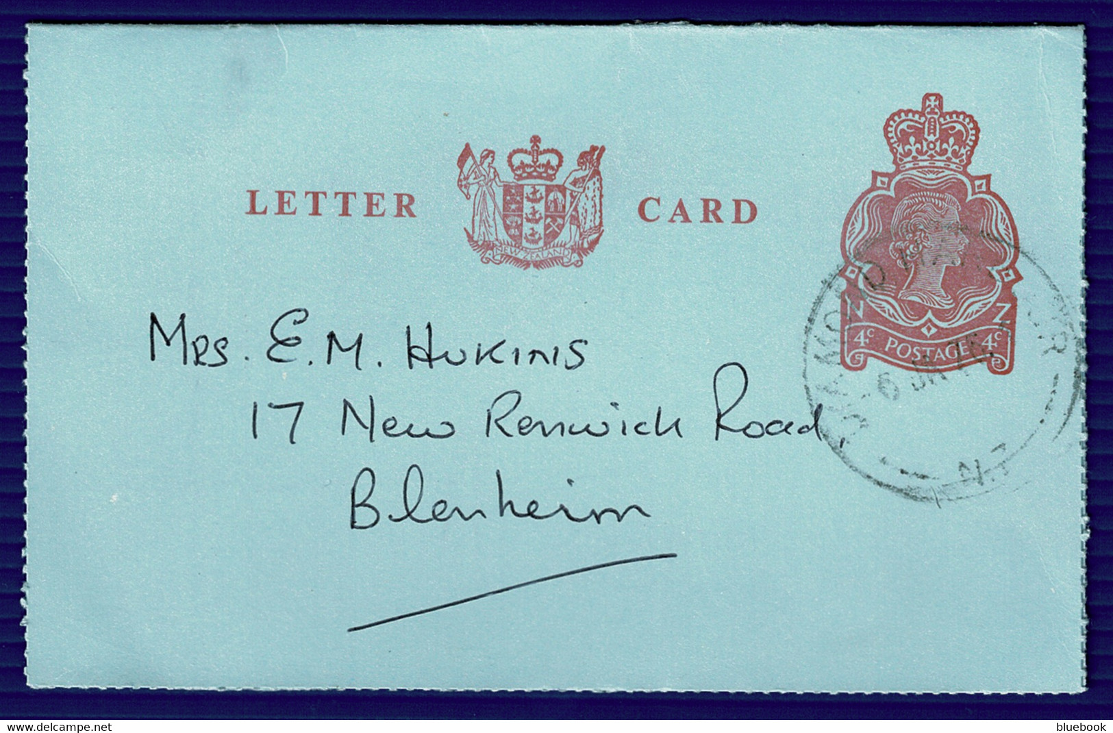 Ref 1566 - 1976 New Zealand 4c Letter Card - Diamond Harbour Postmark Banks Peninsula To Blenheim - Briefe U. Dokumente