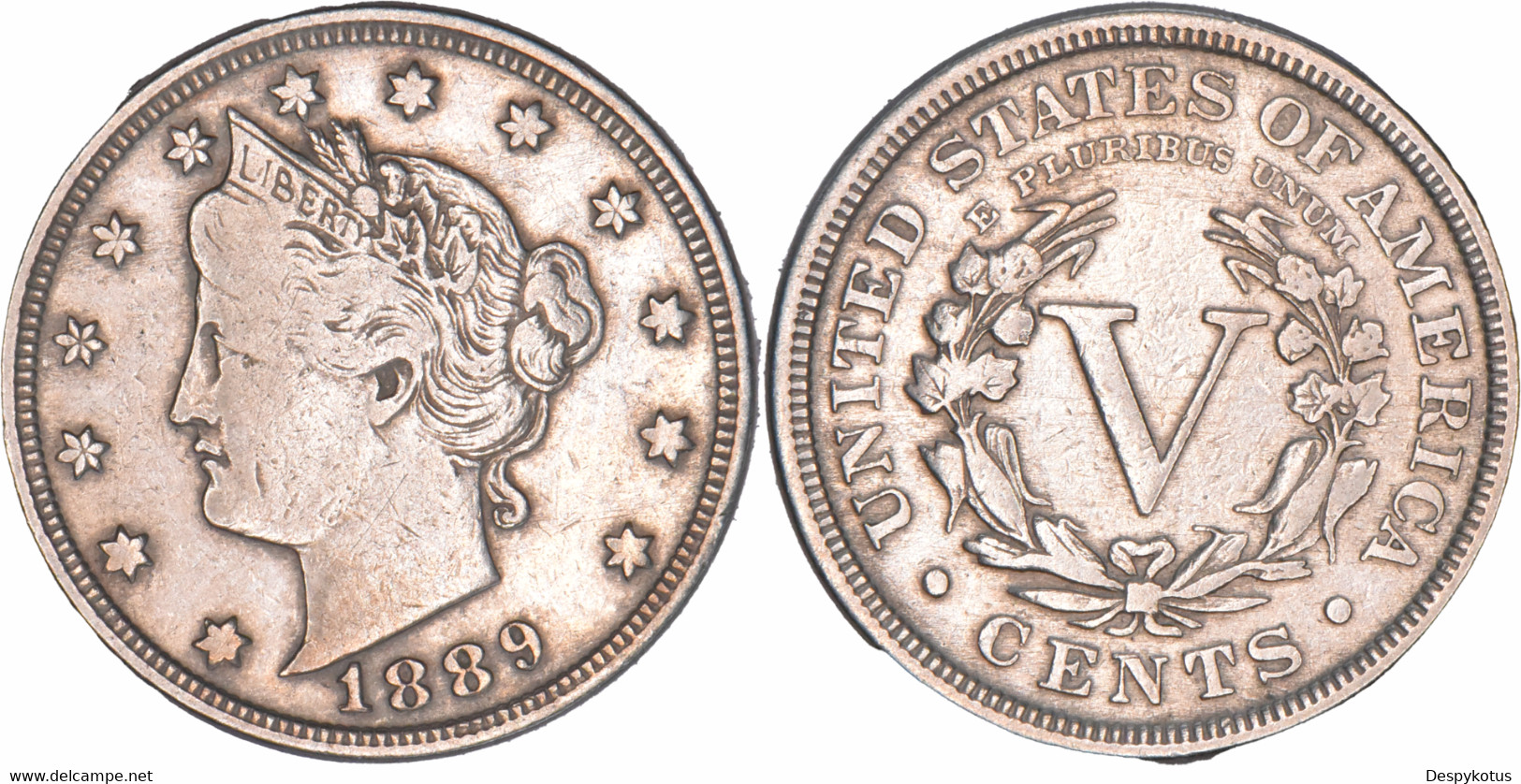 Etats-Unis - 1889 - Liberty Nickel - Qualité -07-139 - 1883-1913: Liberty (Liberté)