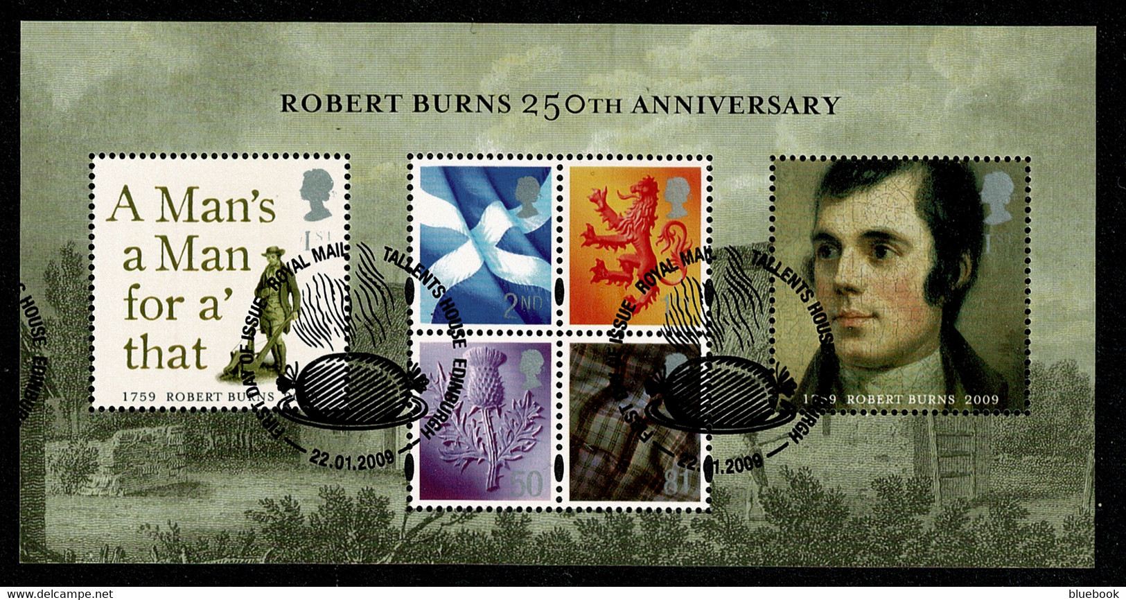 Ref 1568 - GB 2009 - Scotland Miniature Sheet  - SG S157 Used Stamps - Gebruikt