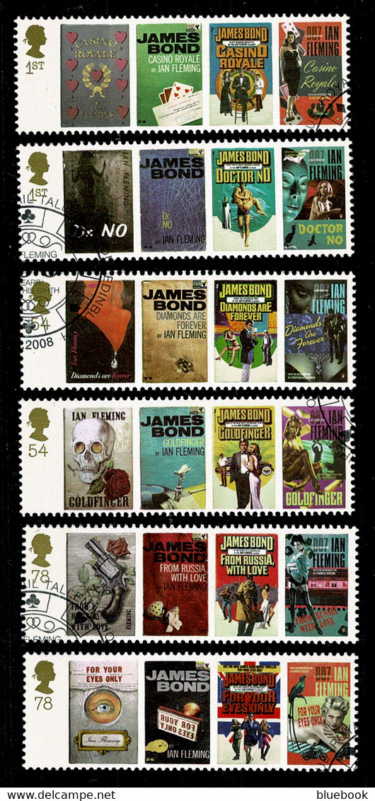 Ref 1568 - GB 2008 - Ian Fleming 007  - SG 2797/2802 Used Set Of 6 Stamps - Usados