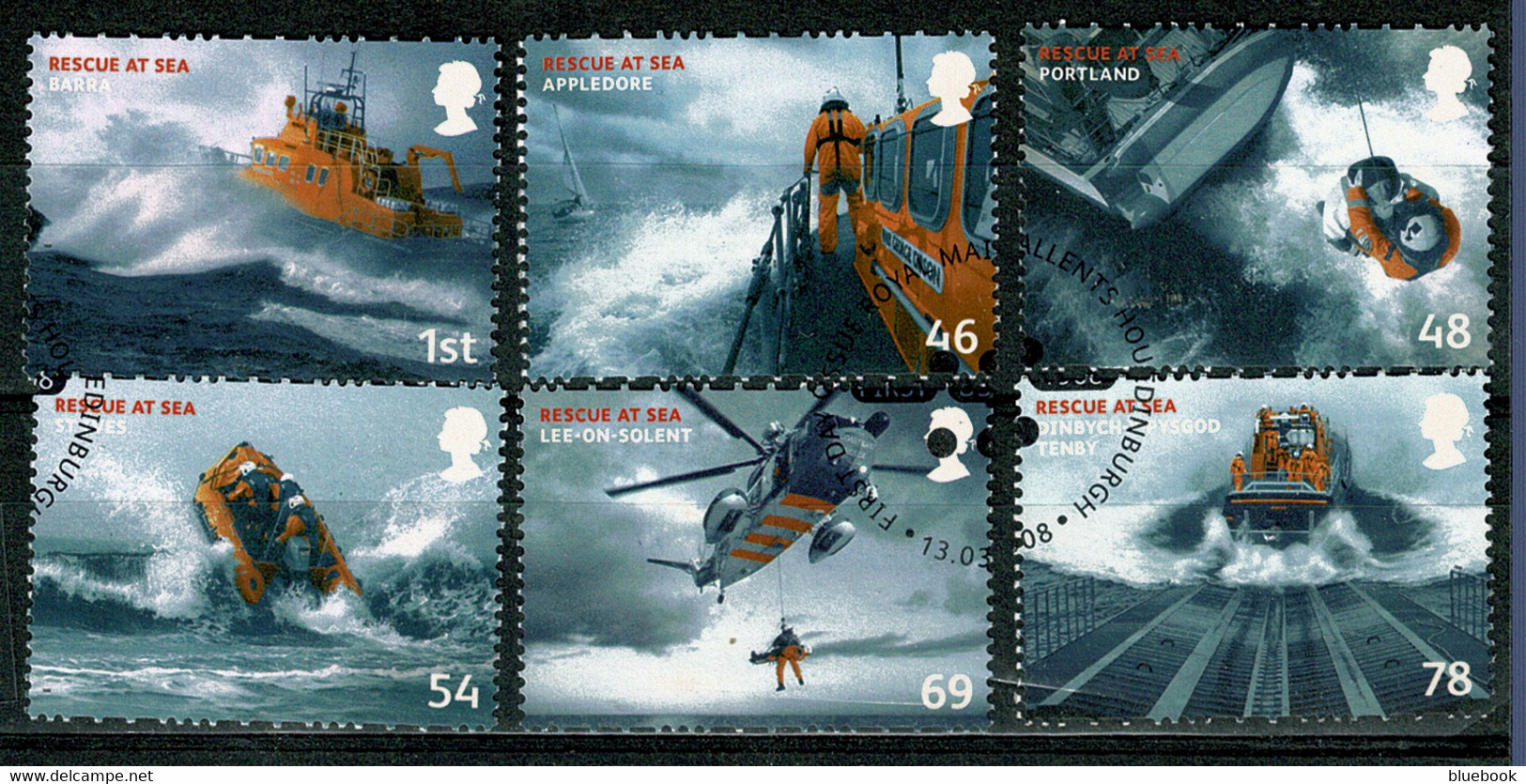 Ref 1568 - GB 2008 - Resue At Sea  - SG 2825/2830 Used Set Of 6 Stamps - Usados