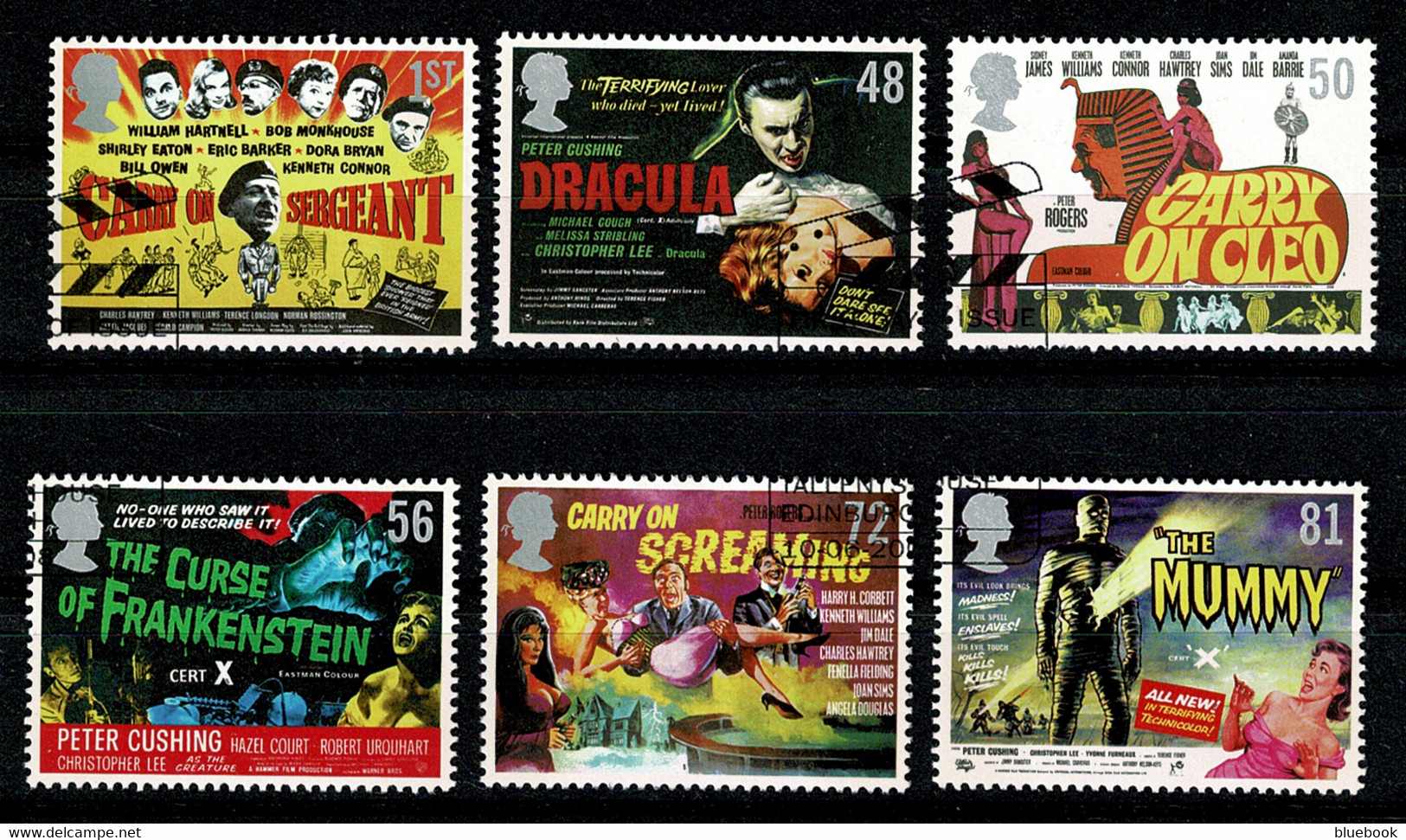 Ref 1568 - GB 2008 - Carry On Film Posters  - SG 2849/2854 Used Set Of 6 Stamps - Gebraucht