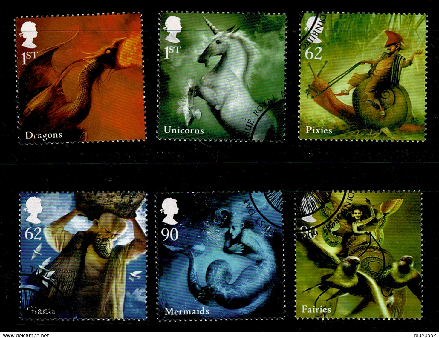 Ref 1568 - GB 2009 - Mythical Creatures  - SG 2944/2949 Used Set Of 6 Stamps - Usados