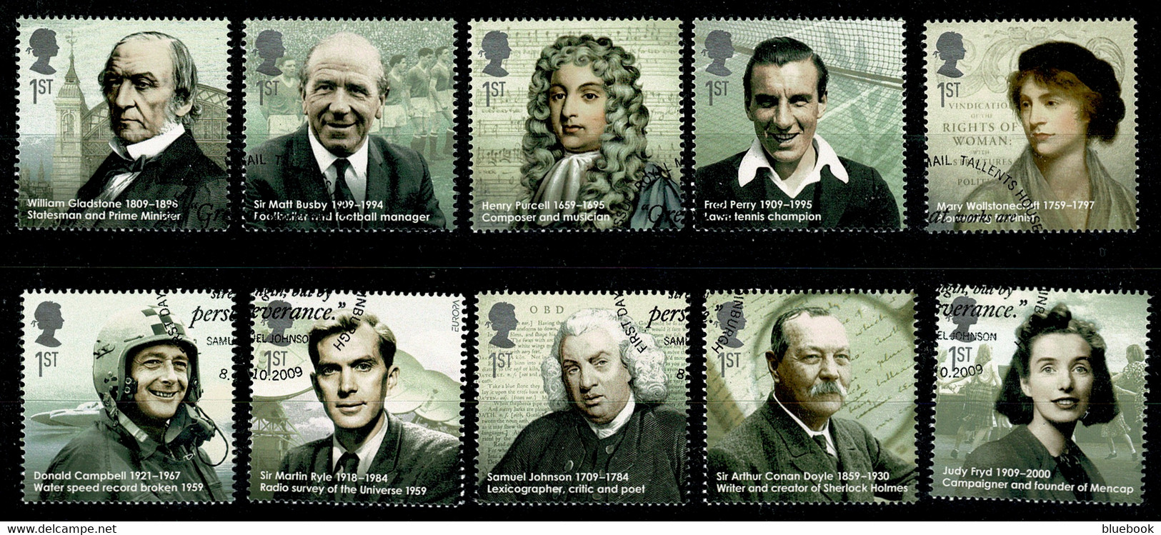 Ref 1568 - GB 2009 - Eminent Britons  - SG 2971/2980 Used Set Of 10 Stamps - Used Stamps