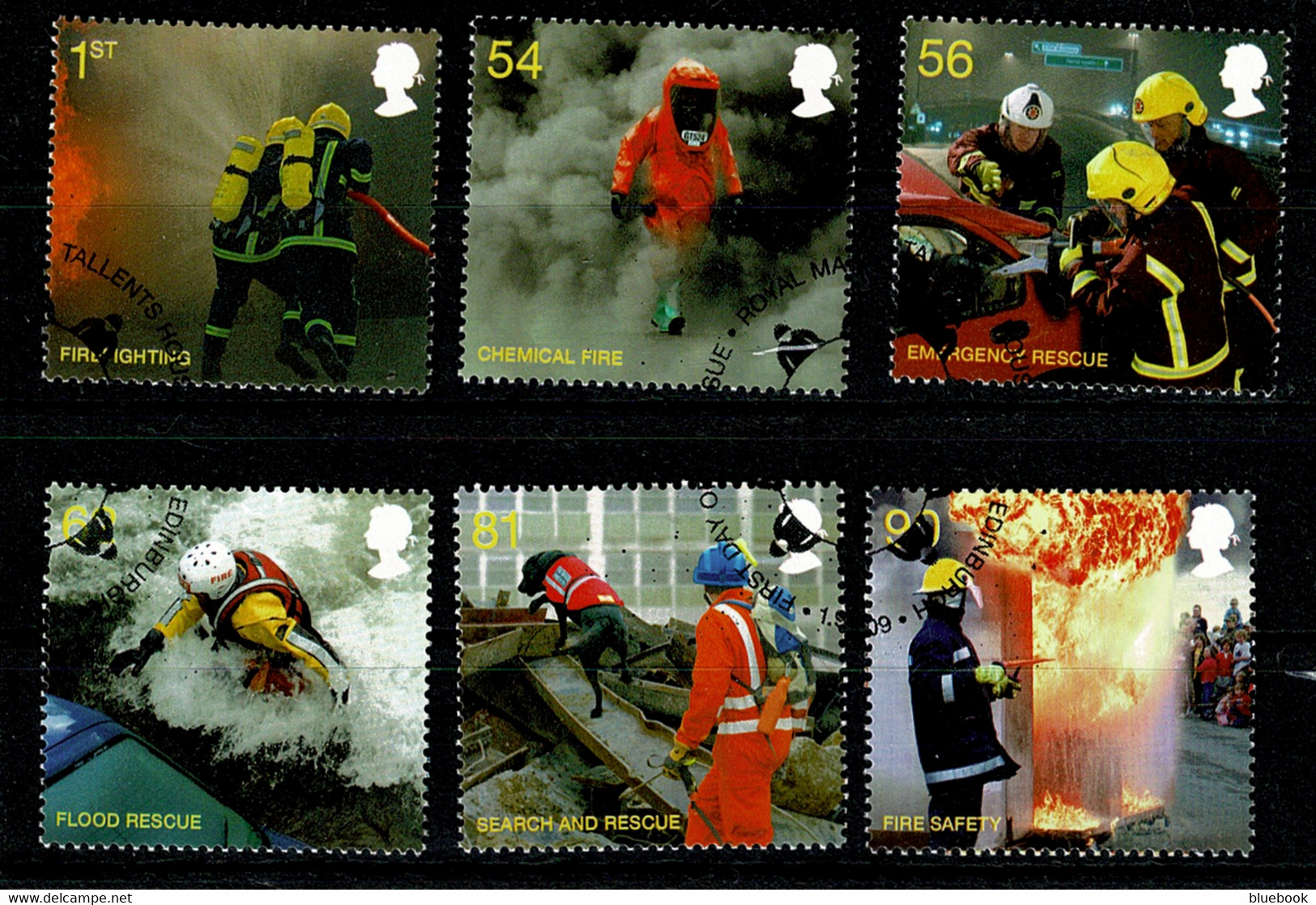 Ref 1568 - GB 2009 - Fire & Rescue Service  - SG 2958/2963 Used Set Of 6 Stamps - Usados