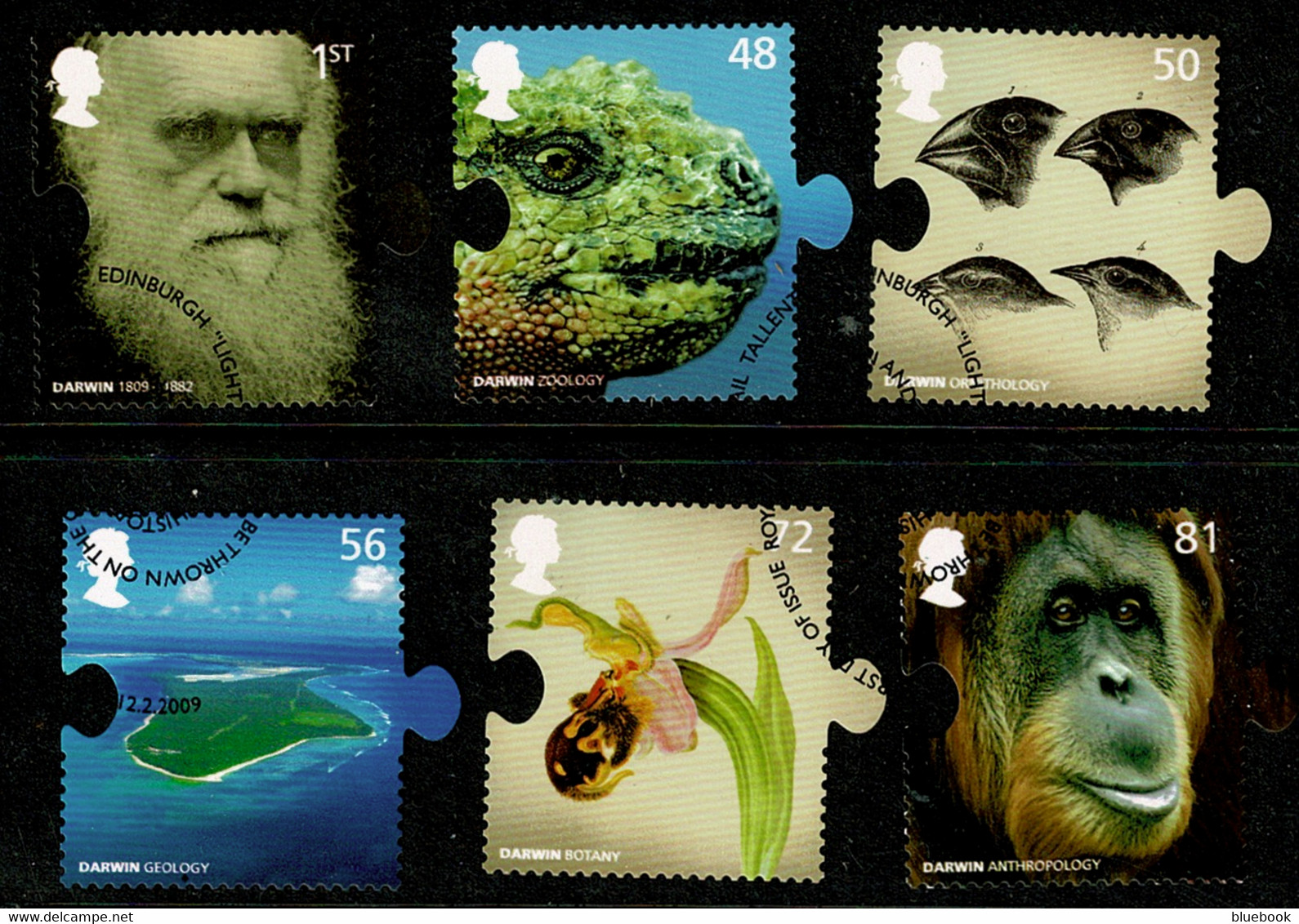 Ref 1568 - GB 2009 - Charles Darwin  - SG 2898/2903 Used Set Of 6 Stamps - Usados