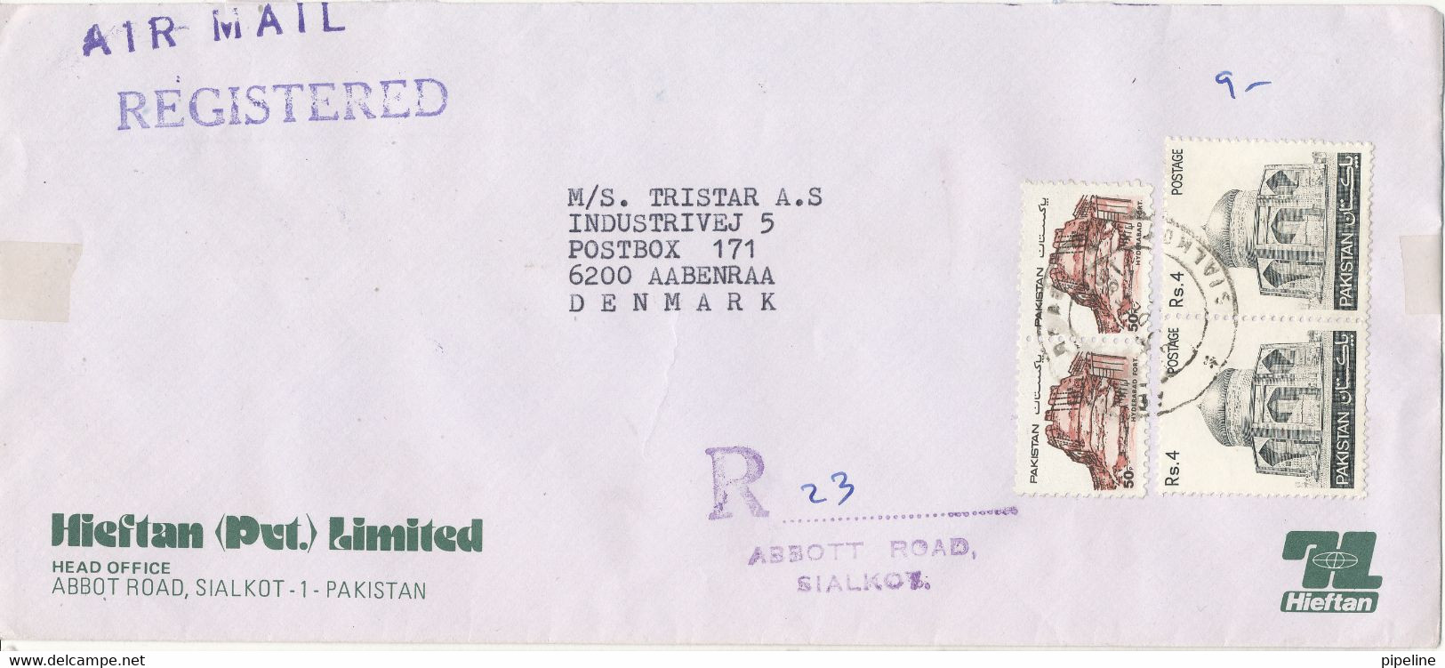 Pakistan Registered Cover Sent To Denmark 29-12-1986 - Pakistan