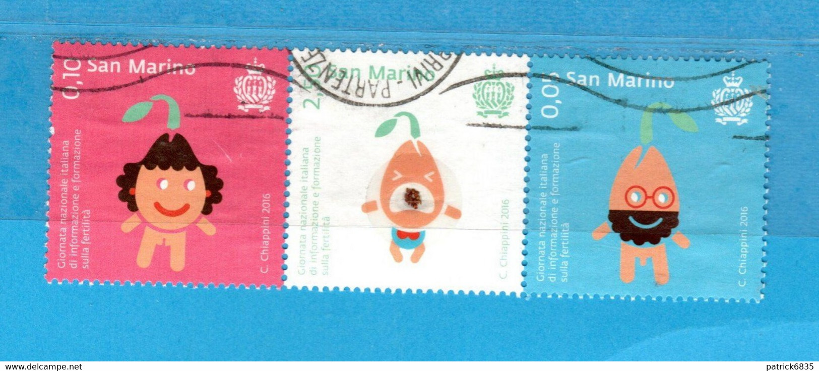 S.Marino °  2016 - Giornata Della Fertilità.  Trittico. Unif. 2513 à 2515. Usato. - Used Stamps