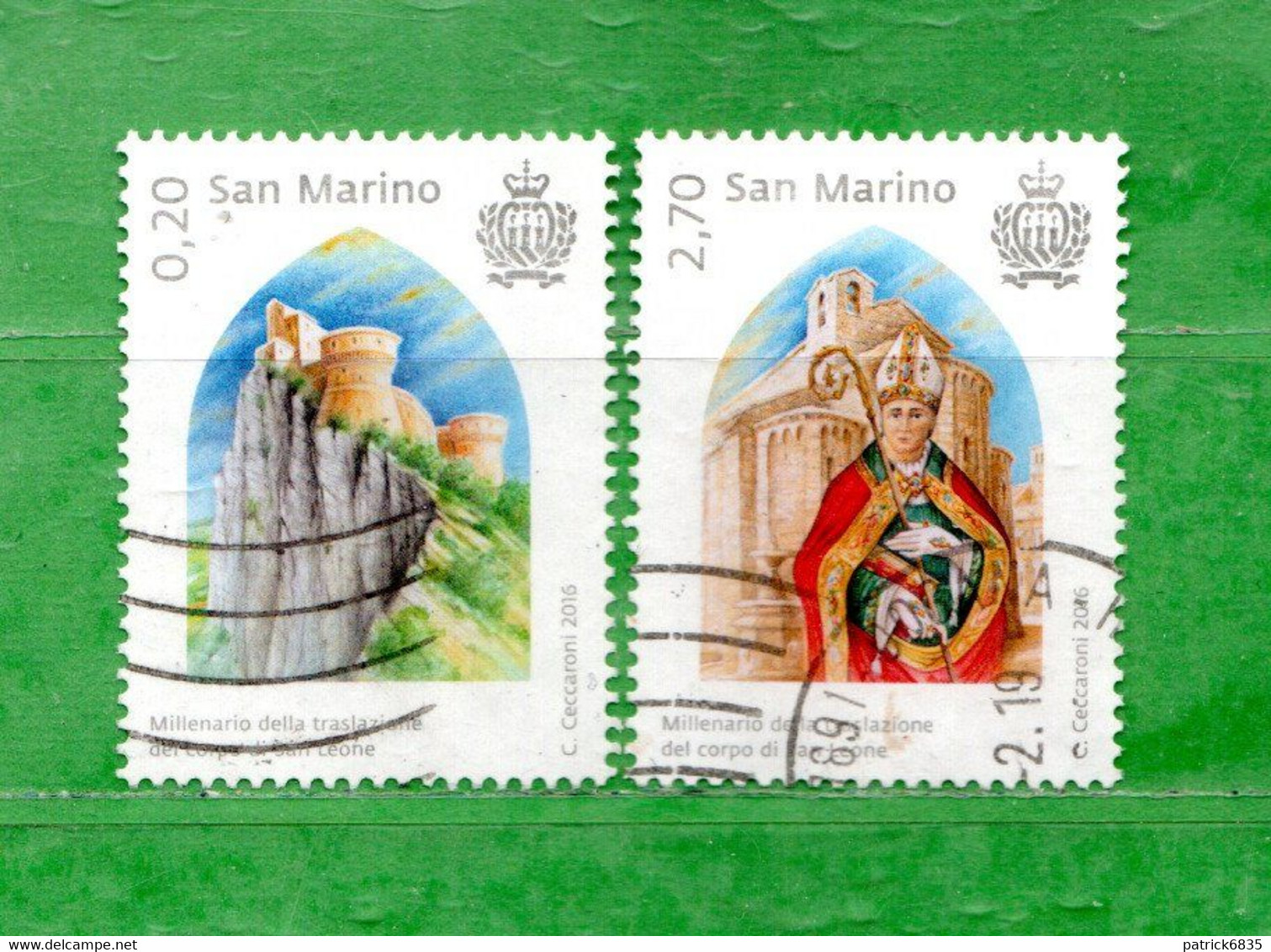 S.Marino °  2016 - Millenario Della Traslazione Del Corpo Di San LEONE. Unif. 2521-2522. Usato. - Gebraucht