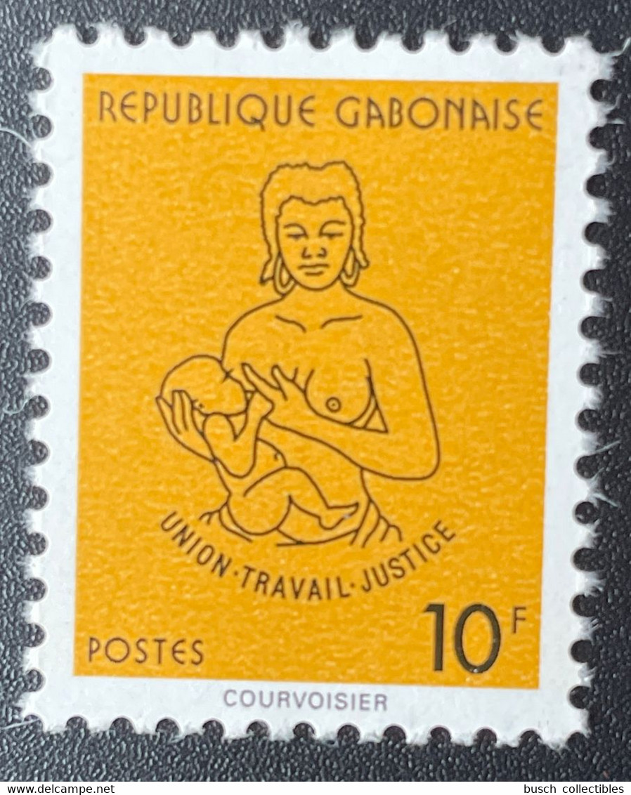 Gabon Gabun 1994 Mi. 1178 Union Travail Justice Série Courante Freimarke 10F Symboles Nationaux Courvoisier - Gabon (1960-...)