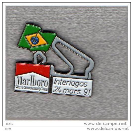 Pin's  Sport  Automobile  F 1  Avec  Marlboro, INTERLAGOS  24  Mars  91 - F1