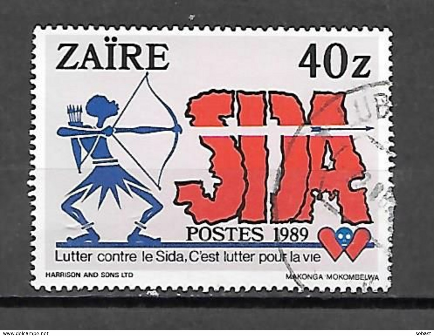 TIMBRE OBLITERE DU ZAIRE DE  1990 N° MICHEL 958 - Oblitérés