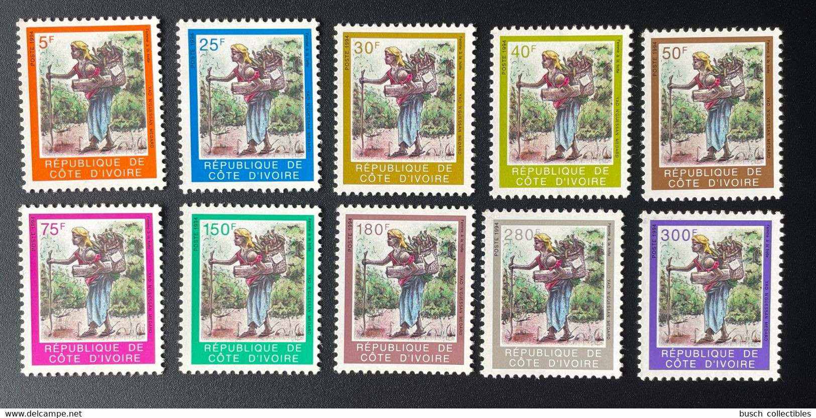 Côte D'Ivoire Ivory Coast Elfenbeinküste 1994 Mi. 1124-33 Série Courante Freimarken Definitives Femme à La Hotte 10 Val. - Ivory Coast (1960-...)