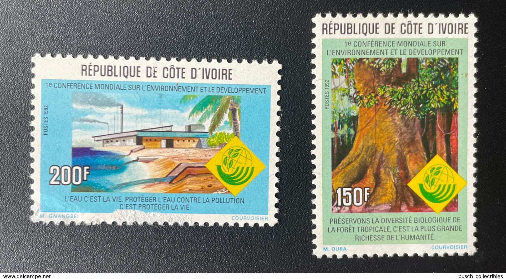 Côte D'Ivoire Ivory Coast 1992 Mi. 1085 - 1086 Conférence Mondiale Environnement Et Développement - Costa De Marfil (1960-...)