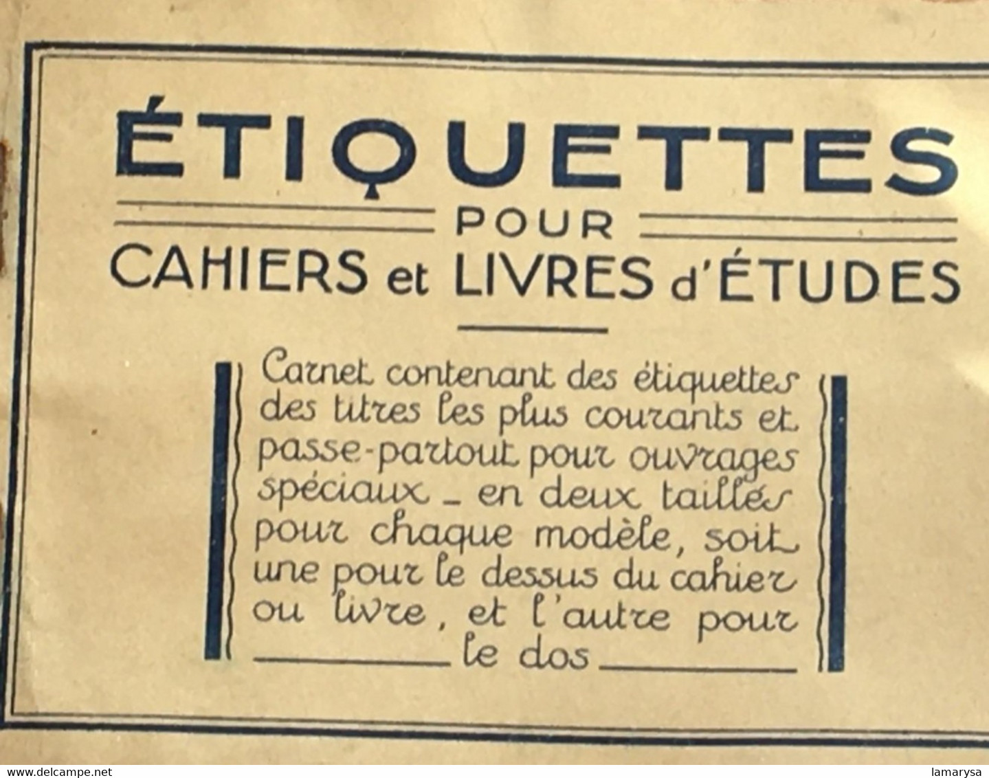 Vintage-☛ Étiquettes Pour Cahiers Et Livres D'études-Carnet Titres Les Plus Courants & Passe Partout. Ouvrage Spécial - Timbri