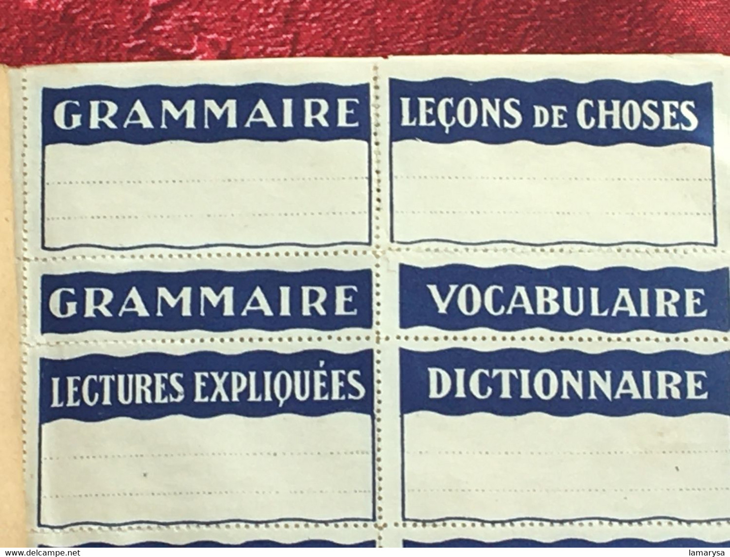 Vintage-☛ Étiquettes pour Cahiers et livres d'études-Carnet Titres les plus courants & passe partout. ouvrage spécial