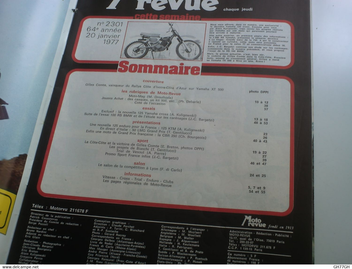 MOTO REVUE N°2301 -20 Janvier 1977 - Moto