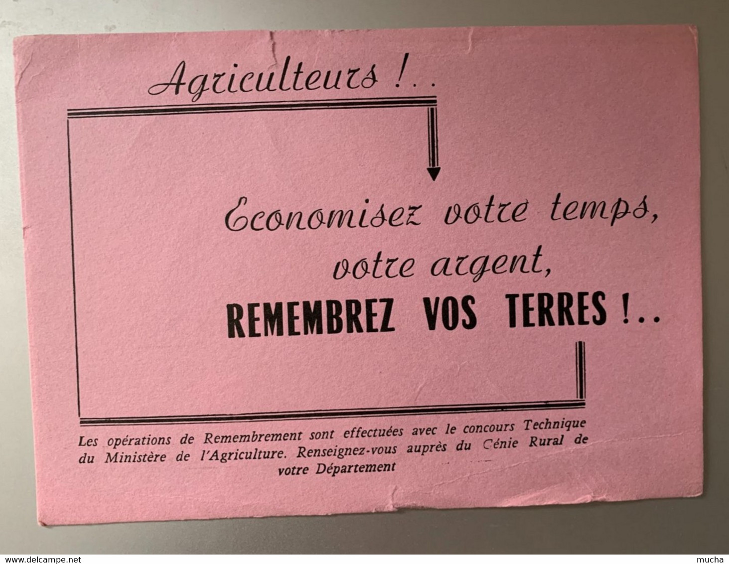 34 - Buvard Agriculteurs Economisez Votre Temps, Votre Argent Remembrez Vos Terres !! - Farm