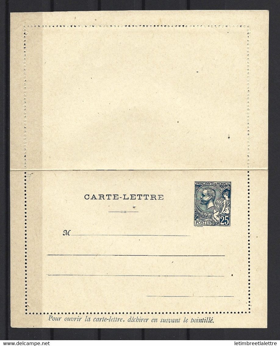 ⭐ Monaco - Entier Postal - Carte Lettre ⭐ - Postal Stationery