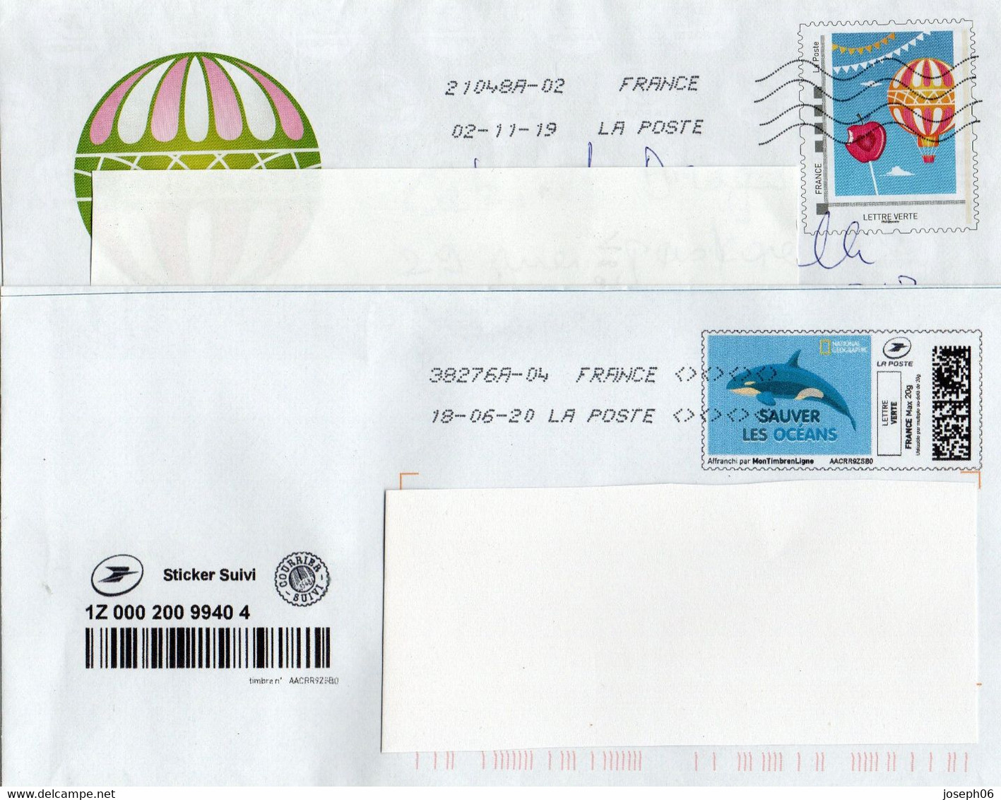 FRANCE    2007  Entiers Postaux  Y.T. N° 2019  2020  Oblitéré  Sur Enveloppe - Private Stationery